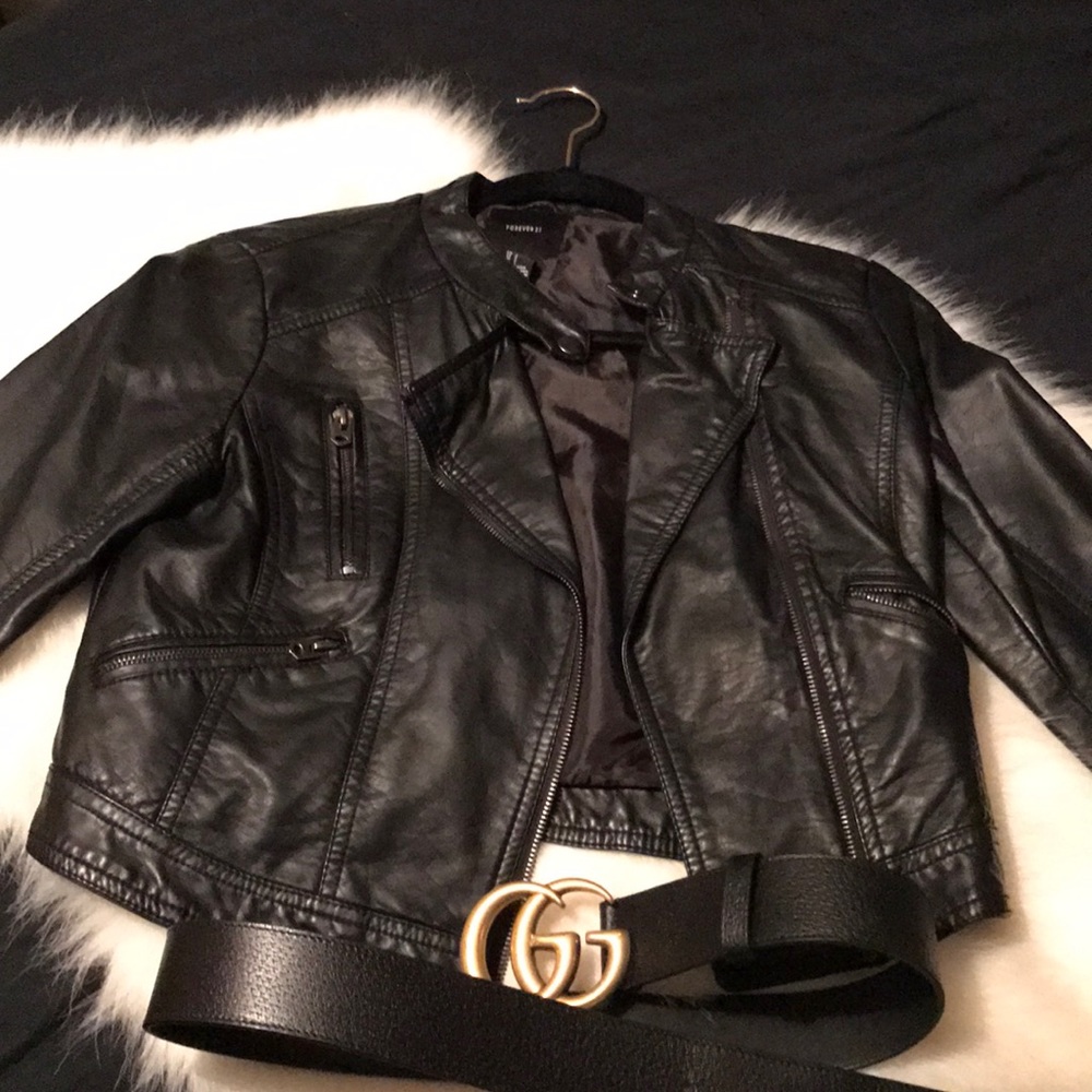 Small synthetic leather jacket